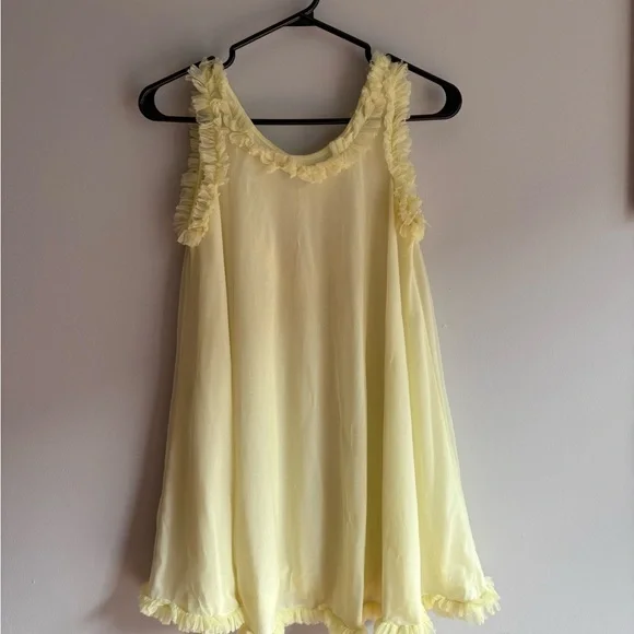 Yellow Ruffled Mini Dress - Picture 3 of 5